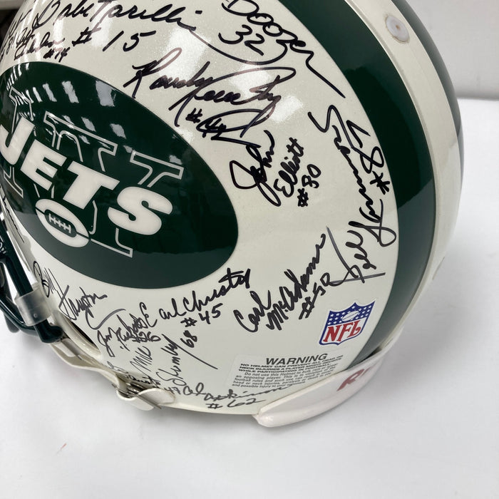1969 New York Jets Super Bowl Champs Team Signed Authentic Game Helmet JSA COA