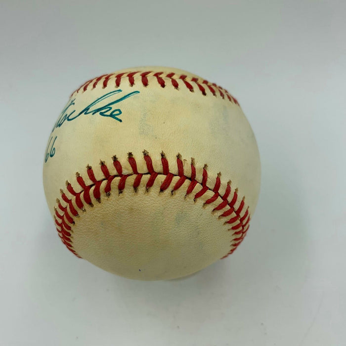 RARE Ray Nitschke #66 Signed American League Baseball Green Bay Packers PSA DNA