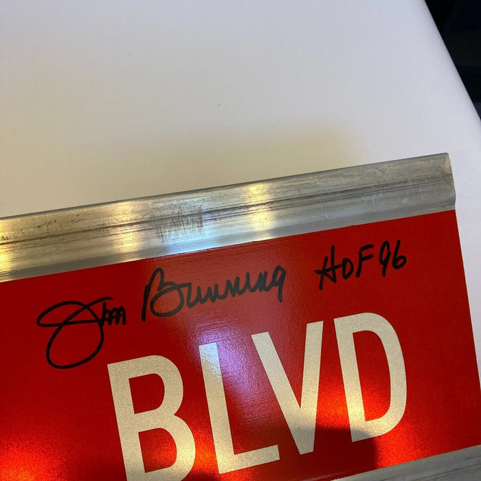 Jim Bunning Signed 6x30 Street Sign Jim Bunning BLVD JSA COA