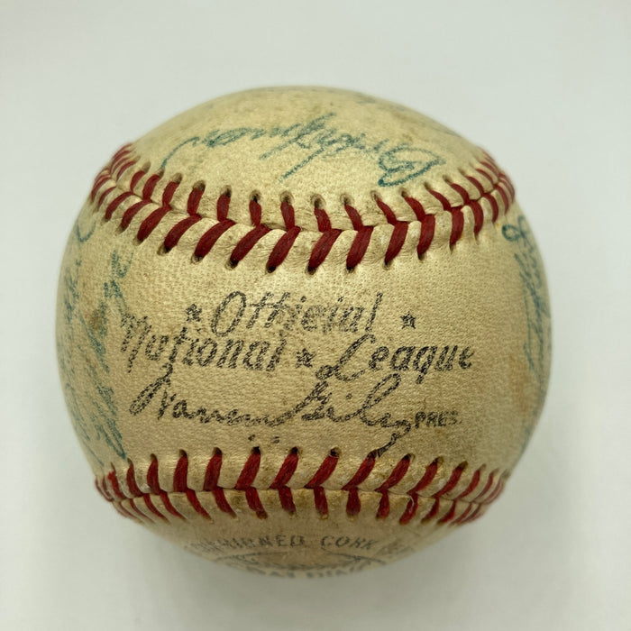 1954 New York Giants World Series Champs Team Signed Baseball Willie Mays JSA