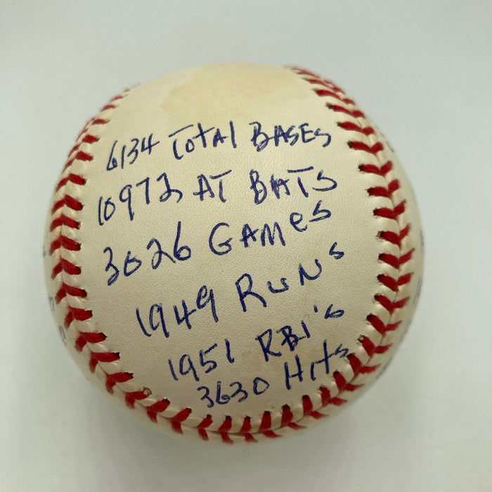 Beautiful Stan Musial Signed Heavily Inscribed Career STAT Baseball RJ COA