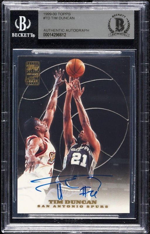 1999 Topps Tim Duncan Signed Auto Basketball Card #TD BGS Beckett Certified