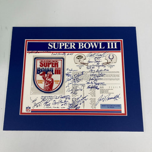 1968 New York Jets Super Bowl Champs Team Signed Commemorative Patch JSA COA