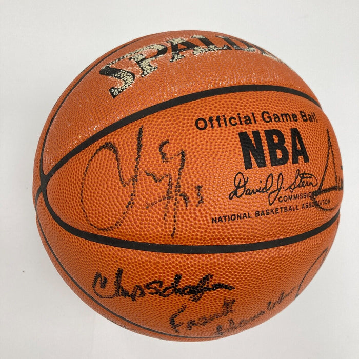 1997-98 Chicago Bulls NBA Champs Team Signed Game Basketball The Last Dance JSA