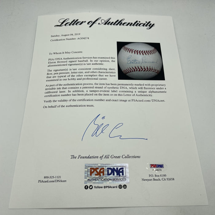 The Finest Elston Howard Single Signed American League Baseball PSA DNA COA