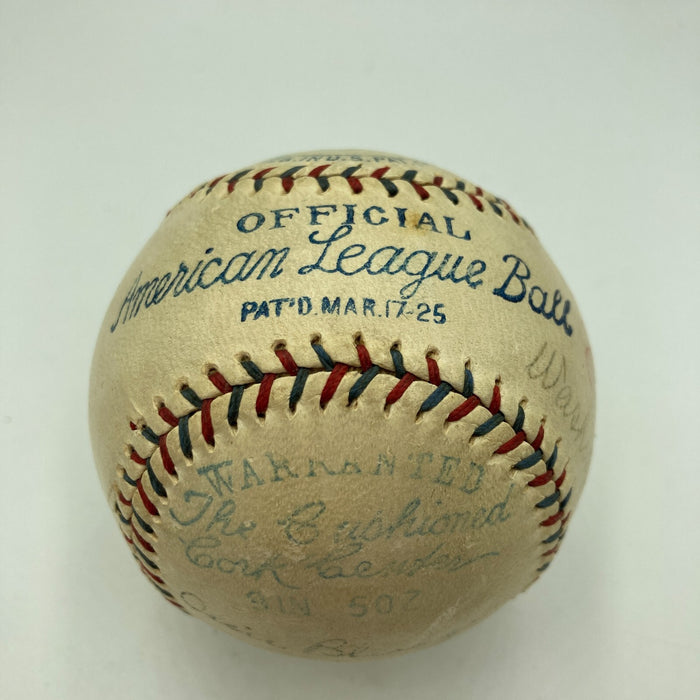 Goose Goslin, Sam Rice, Bucky Harris 1928 Senators & Indians Signed Baseball JSA