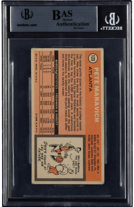 1970 Topps Pete Maravich Signed Autographed Rookie RC  #123 BGS Certified RARE