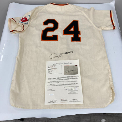 Beautiful Willie Mays Signed Mitchell & Ness New York Giants Jersey JSA COA