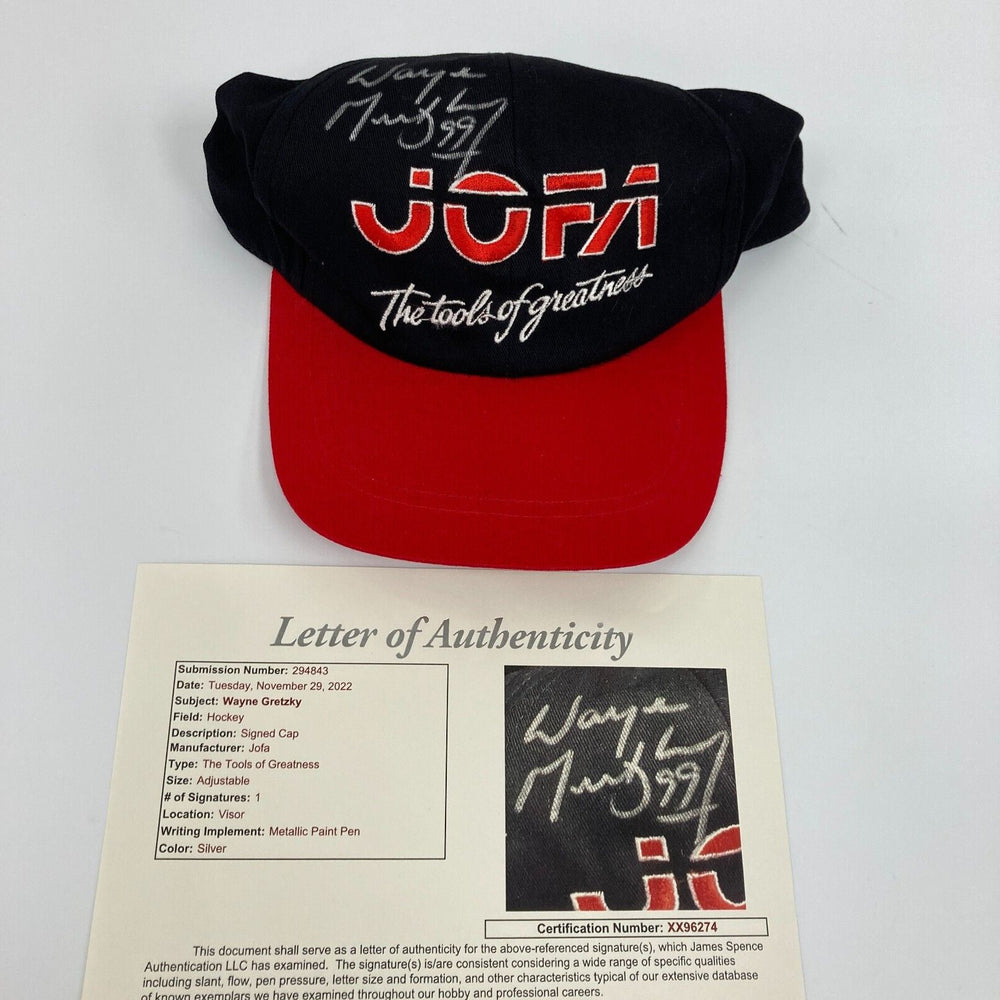 Wayne Gretzky Signed Jofa Tools Of Greatness Hat Cap JSA COA