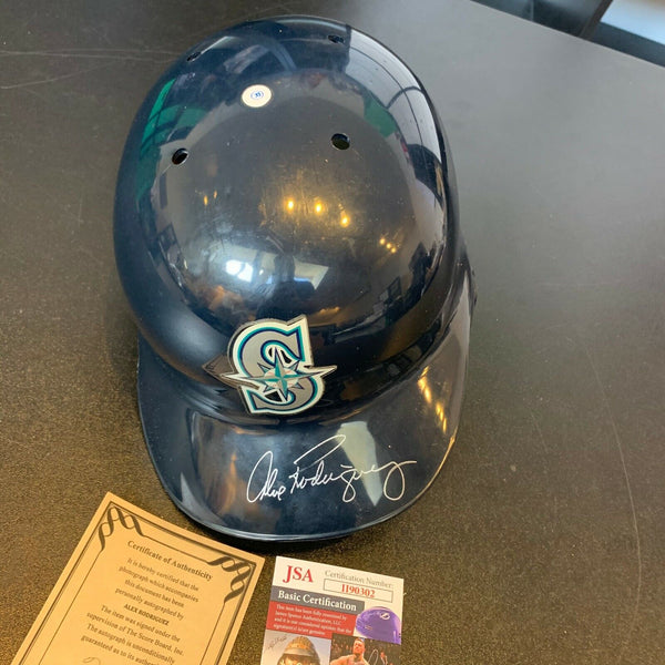 Alex Rodriguez Rookie Era Signed Seattle Mariners Game Model Helmet JSA COA