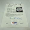Joe Dimaggio Hank Aaron Ernie Banks Hall Of Fame Multi Signed Baseball PSA DNA