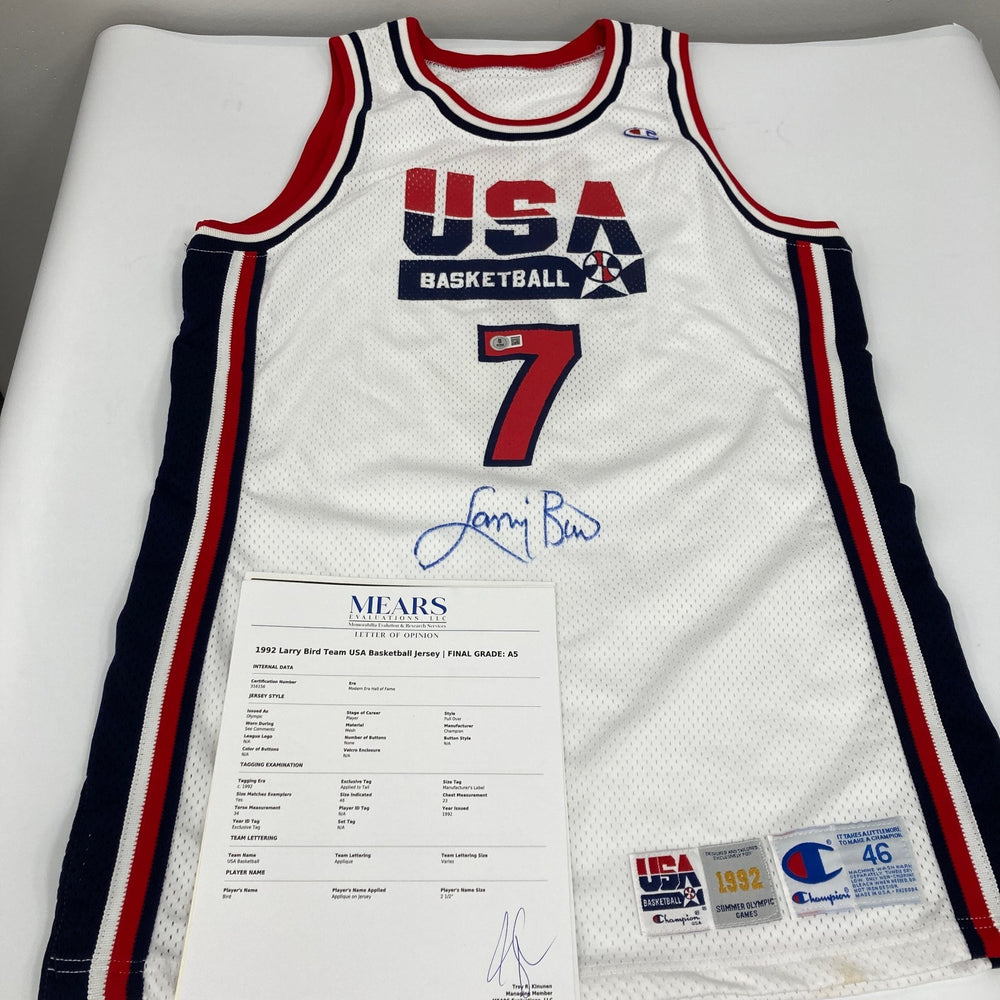 Larry Bird Game Used Signed 1992 Olympics Team USA Jersey MEARS COA & Beckett