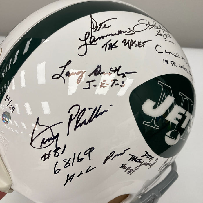 1969 New York Jets Super Bowl Champs Team Signed Authentic Game Helmet Steiner