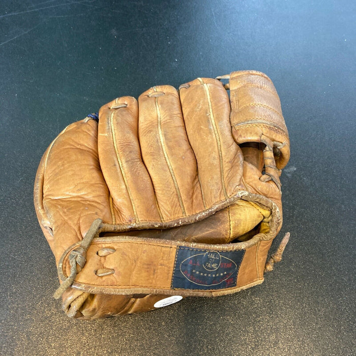 Bob Lemon Signed 1940's Game Model Baseball Glove With JSA COA
