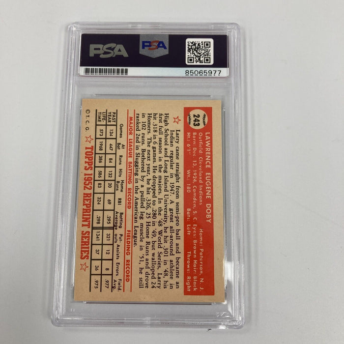 Larry Doby Signed 1952 Topps RC Reprint Card PSA DNA Auto
