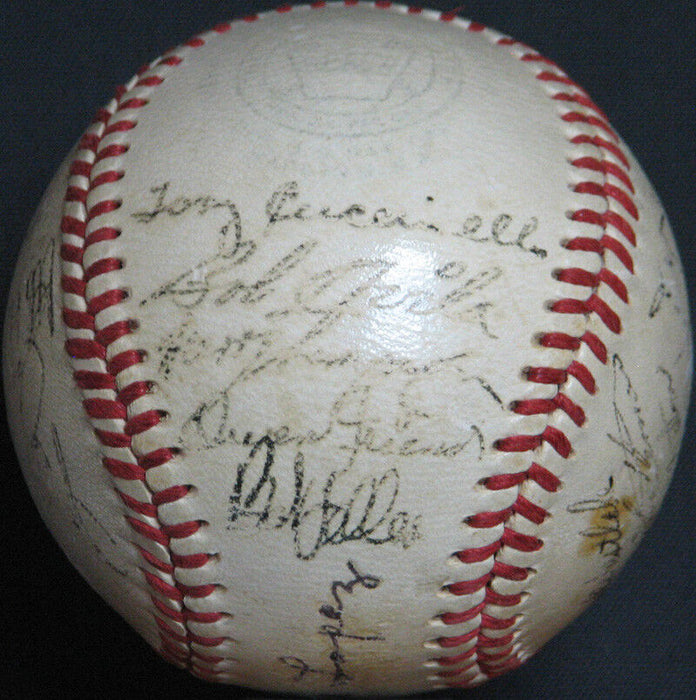 1953 Cleveland Indians Team Signed American League Baseball With JSA COA