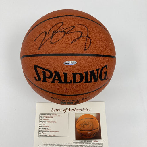 LeBron James Signed Spalding Official Game Basketball UDA Upper Deck & JSA COA