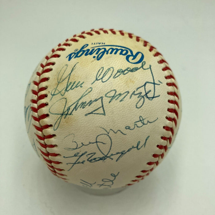 1953 New York Yankees World Series Champs Team Signed Baseball Mickey Mantle JSA