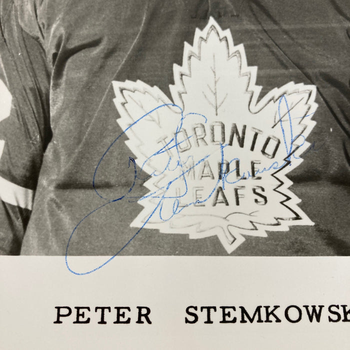 Peter Stemkowski Signed 1960's Toronto Maple Leafs Team Issued Photo JSA COA