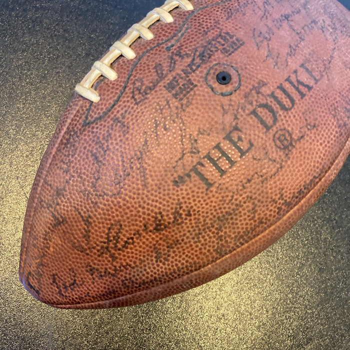 1960's Cleveland Browns Team Signed Game Used The Duke Football With Jim Brown