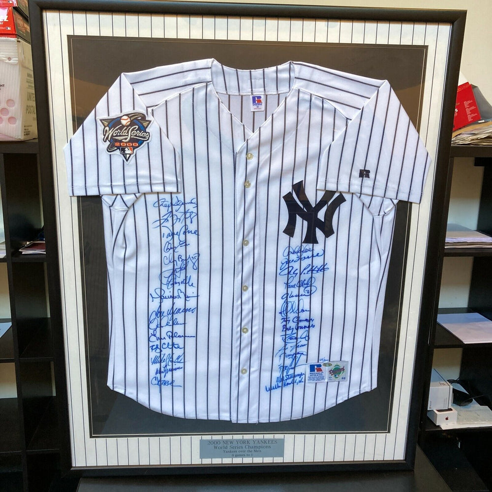 2000 Yankees Team Signed World Series Jersey Derek Jeter Mariano Rivera Steiner