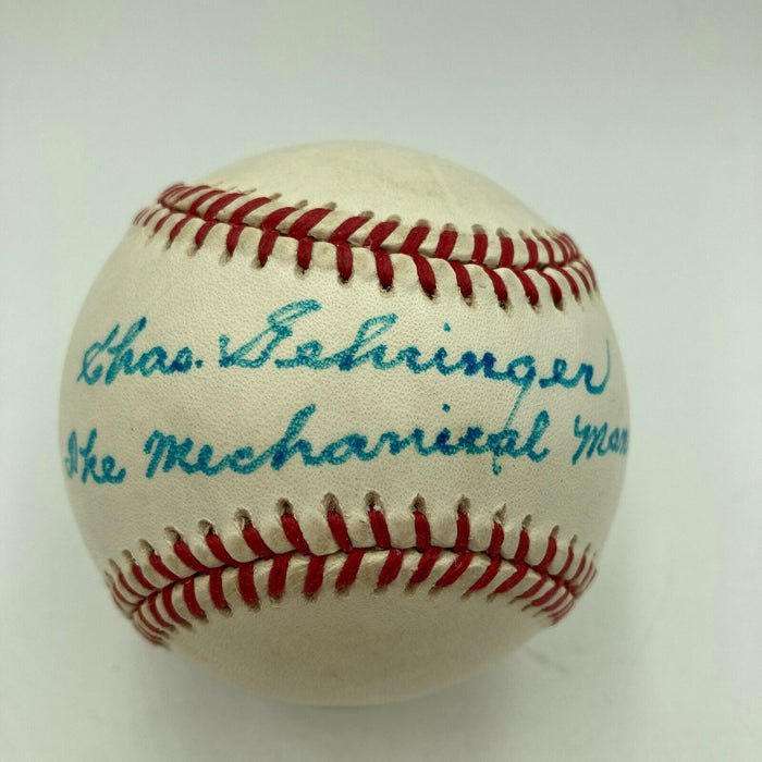 Charlie Chas Gehringer The Mechanical Man Nickname Signed Baseball JSA COA