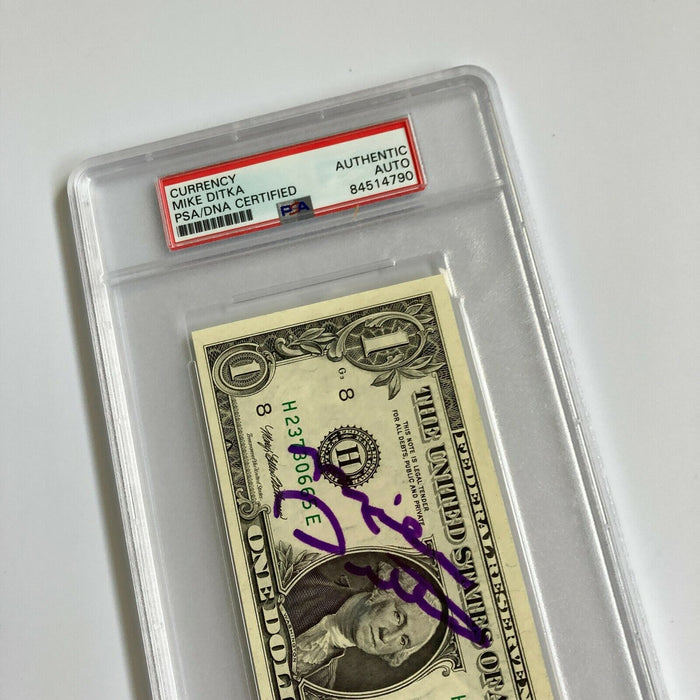 Mike Ditka Signed Autographed $1 One Dollar Bill PSA DNA COA NFL