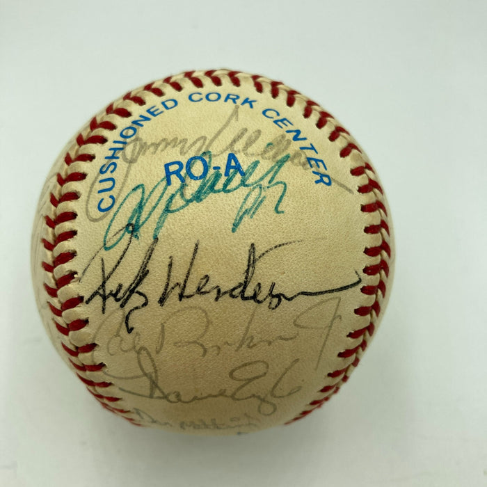 1984 All Star Game Team Signed Baseball Reggie Jackson Cal Ripken Jr. JSA COA