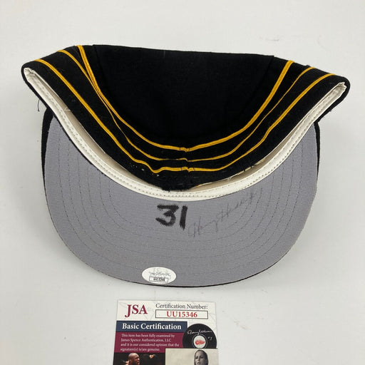 Harvey Haddix Signed 1970's Game Used Pittsburgh Pirates Pillbox Hat Cap JSA COA