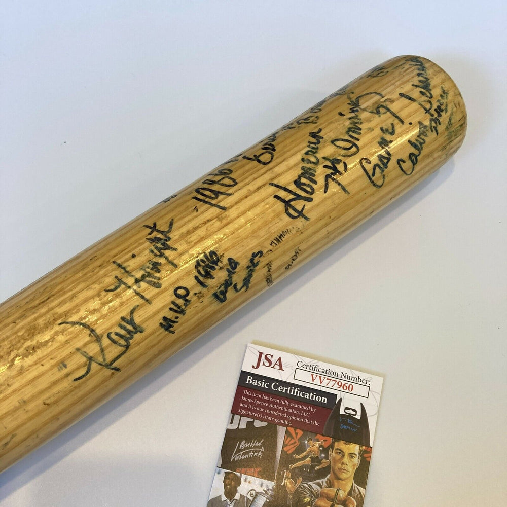 Ray Knight "1986 World Series Game 7 Home Run" Signed Game Used Bat Mets JSA COA