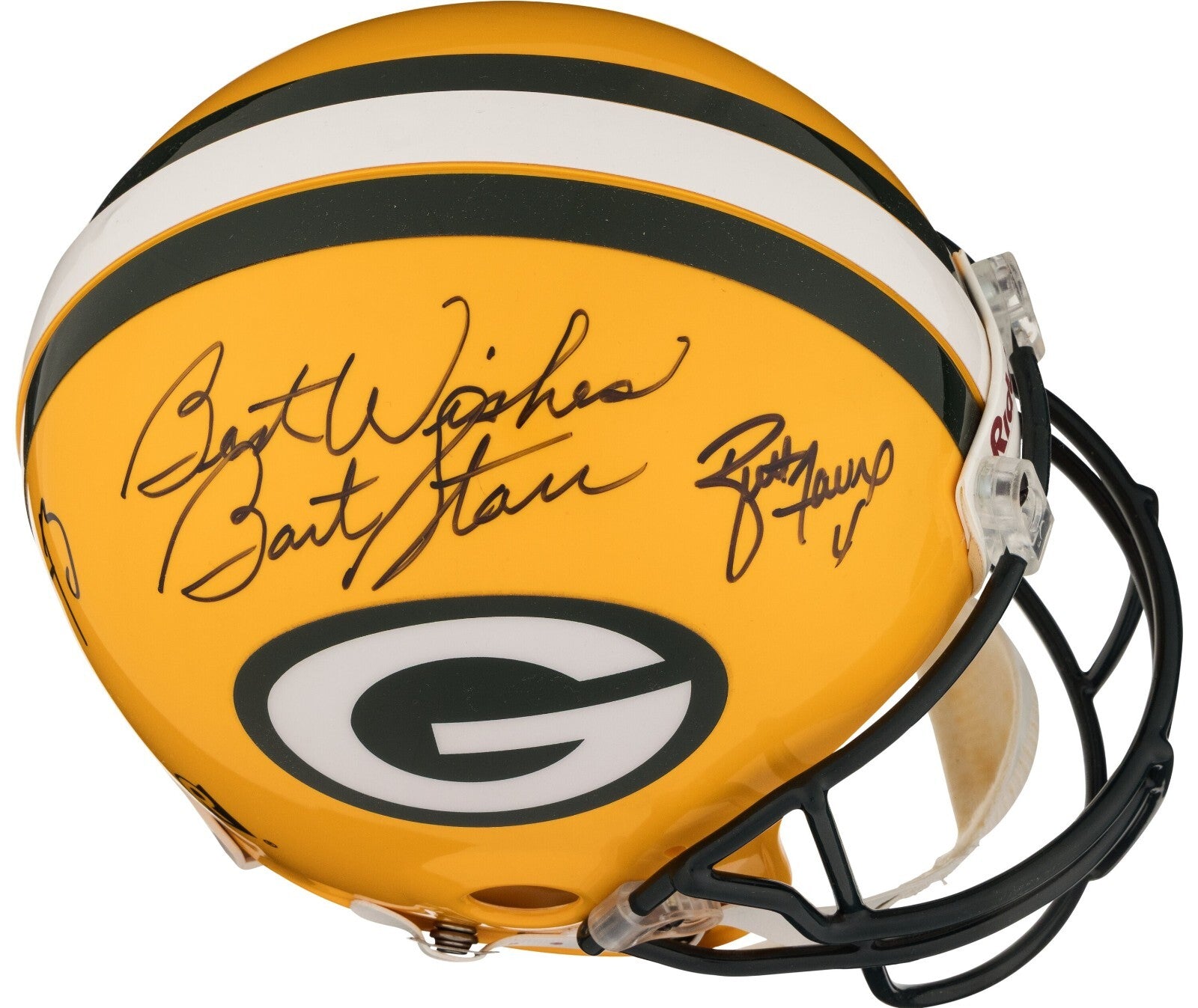 Bart Starr Brett Favre & Aaron Rodgers Signed Green Bay Packers Helmet — Showpieces Sports Bart Starr Brett Favre & Aaron Rodgers Signed Green Bay Packers Helmet — Showpieces Sports