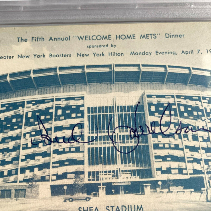 Bud Harrelson Signed 1969 New York Mets Shea Stadium Postcard PSA DNA RARE