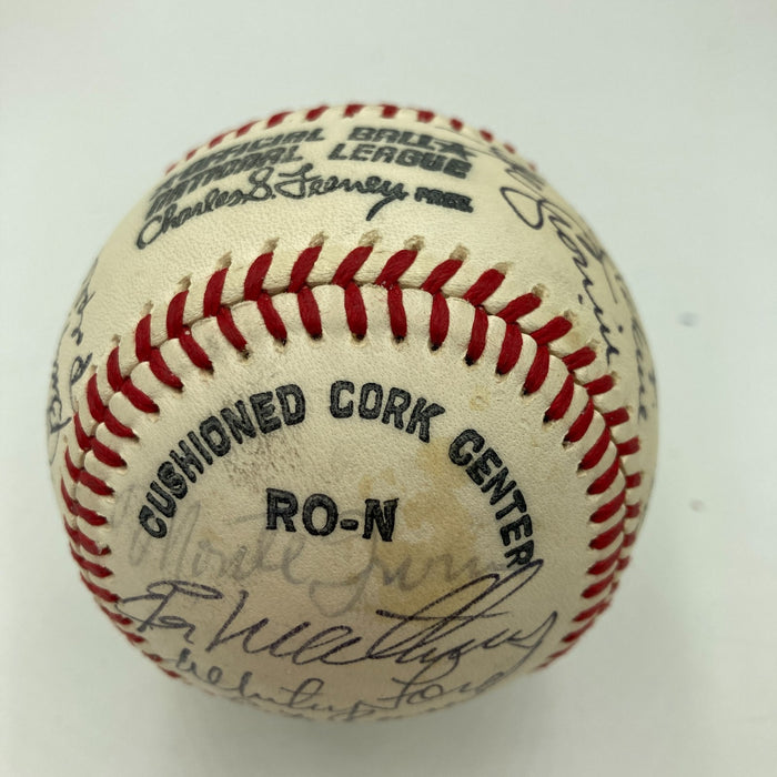 Roger Maris Sandy Koufax Mays Aaron Hall Of Fame Multi Signed Baseball JSA COA