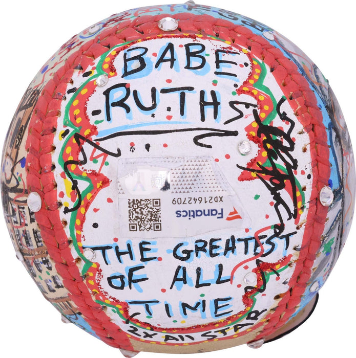 Babe Ruth Signed Charles Fazzino Hand Painted Pop Art Baseball JSA COA 1/1