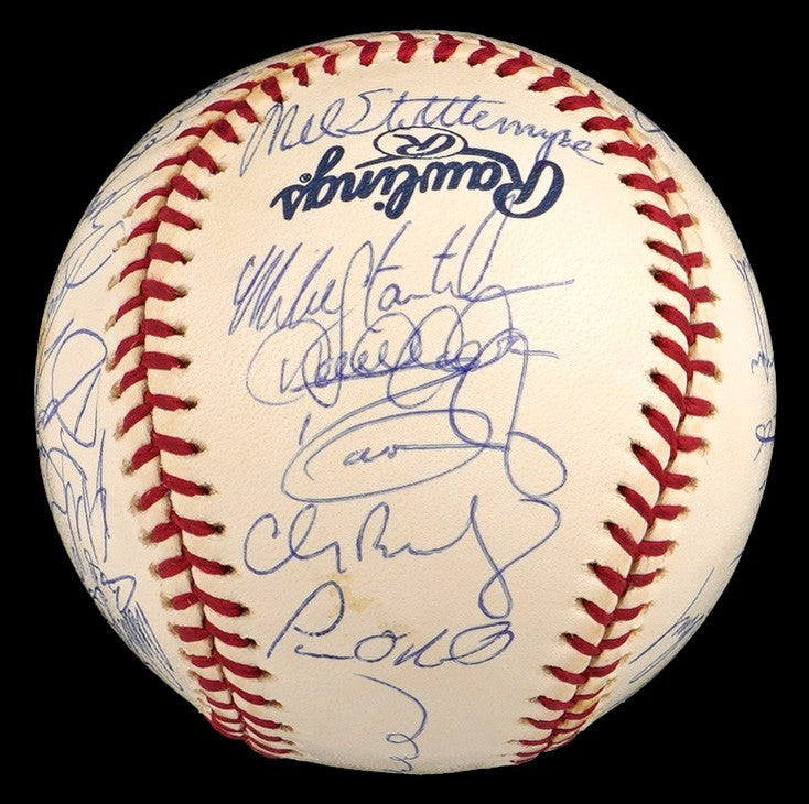 2001 New York Yankees AL Champs Team Signed Baseball 31 Sigs Derek Jeter PSA DNA