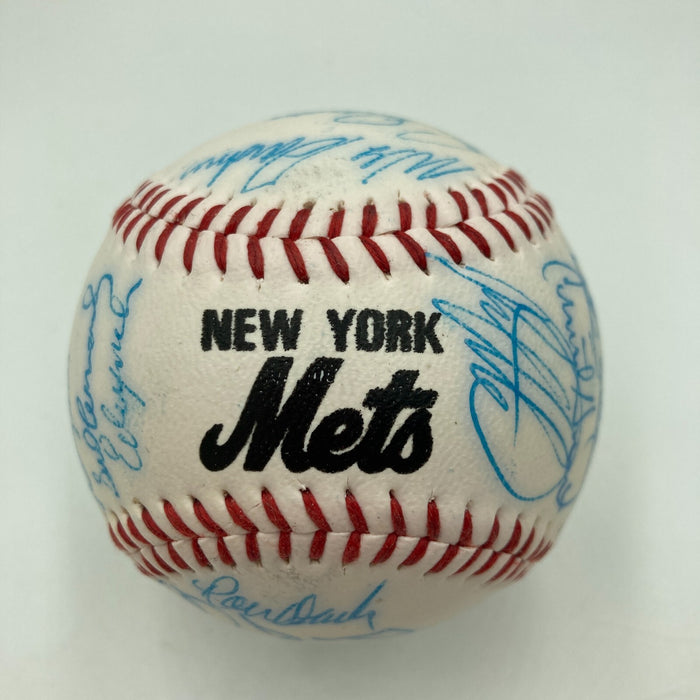 1985 - 1986 New York Mets Team Signed Baseball 28 Sigs With Gary Carter