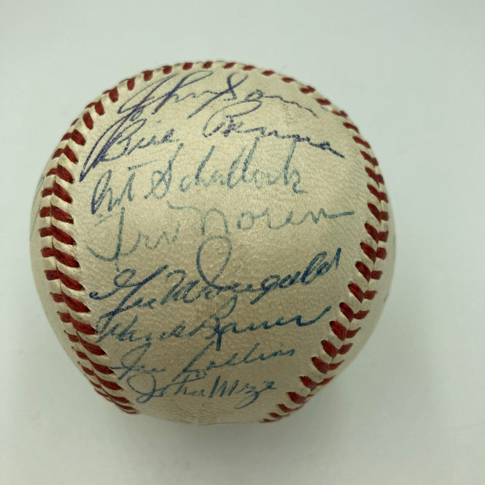 1953 New York Yankees World Series Champs Team Signed Baseball Mickey Mantle JSA