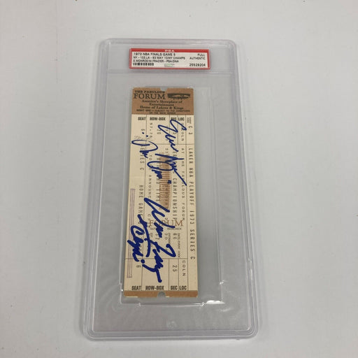 1973 New York Knicks NBA Finals Game 5 Signed Full Ticket PSA DNA