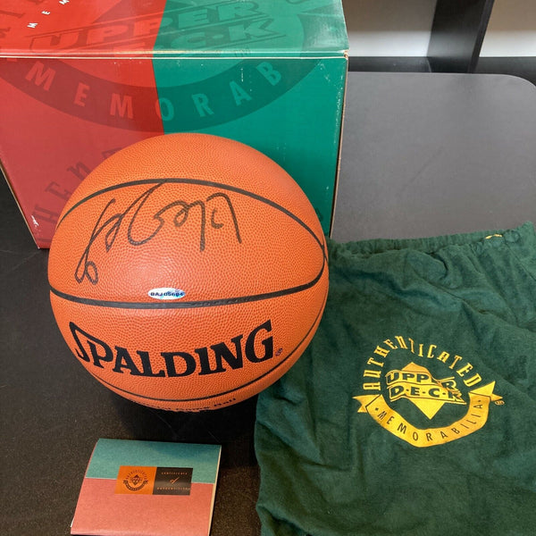 Yao Ming Signed Spalding Official NBA Game Basketball UDA Upper Deck COA & Box