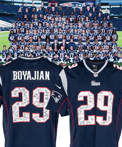 Tom Brady 2014 New England Patriots Super Bowl Champs Team Signed Jersey PSA DNA