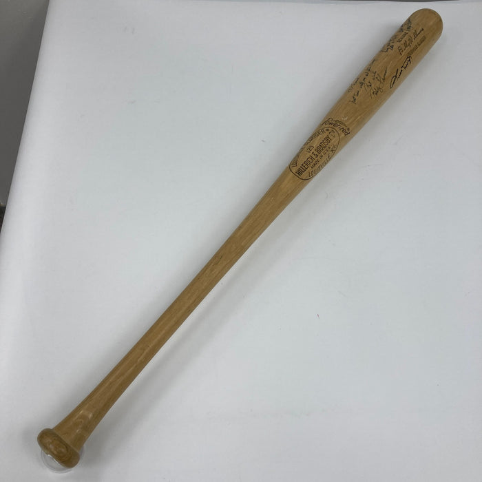 Willie Mays, Bobby Thomson & Ralph Branca Signed Baseball Bat JSA COA