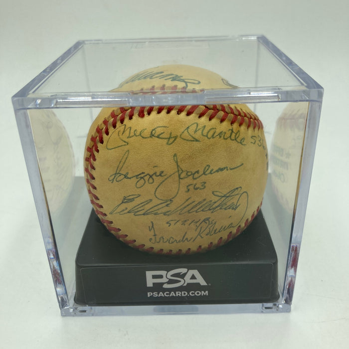 500 Home Run Signed Inscribed Baseball Mickey Mantle Ted Williams PSA 9 MINT