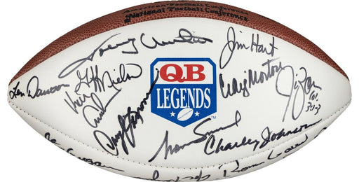 Quarterback Hall Of Fame Legends Signed Football Johnny Unitas Len Dawson BAS