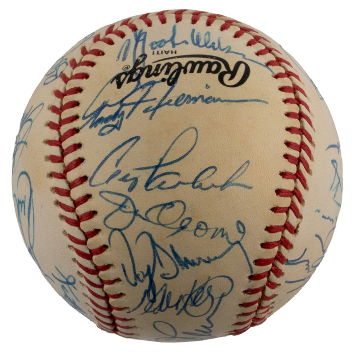 1986 New York Mets World Series Champs Team Signed Vintage NL Baseball JSA COA