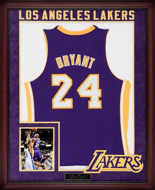 Kobe Bryant Signed Los Angeles Lakers #24 Game Model Jersey PSA DNA COA Framed