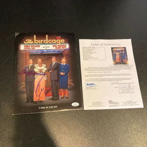 The Birdcage Cast Robin Williams Gene Hackman Nathan Lane Signed Program JSA COA