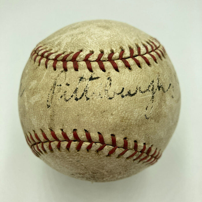 Gus Suhr Single Signed 1930's Playing Days Official National League Baseball JSA