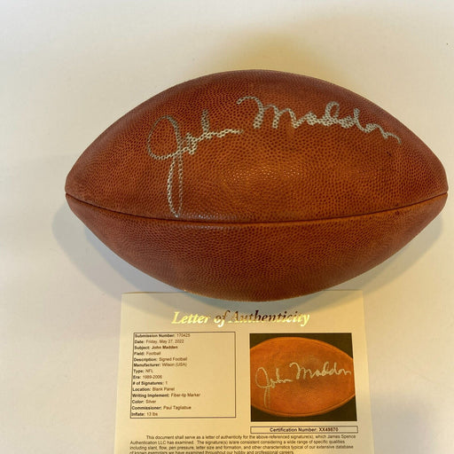 John Madden Signed Autographed Official Wilson NFL Game Football JSA COA