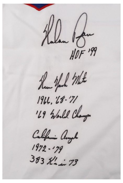 Nolan Ryan Signed Heavily Inscribed Texas Rangers Game Model STAT Jersey Beckett