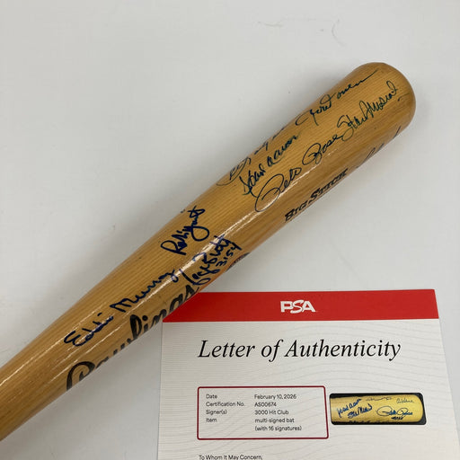 3,000 Hit Club Multi Signed Baseball Bat Willie Mays Hank Aaron 16 Sigs PSA DNA